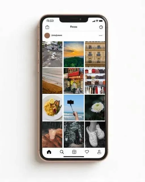 Ejemplo de un feed de Instagram desordenado